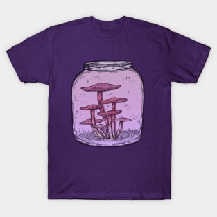 Purple Mushroom Jar || Psychedelic Illustration T-Shirt